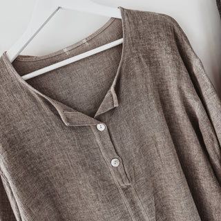 Loli TAUPE linen blouse *NEW*