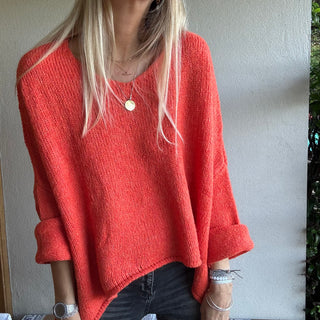 Milano ORANGE V NECK jumper *NEW*