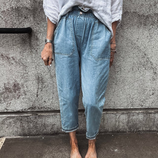 Pippa paperbag jeans DENIM BLUE