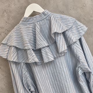 Frieda PALE BLUE bows & frills blouse *NEW*