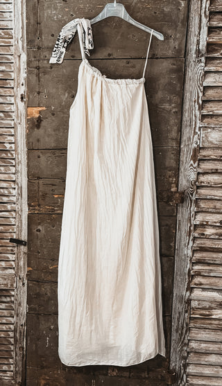 Croatia VINTAGE WHITE asymmetric bow dress *NEW*