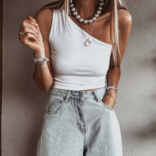 Brya white one shoulder top *NEW*