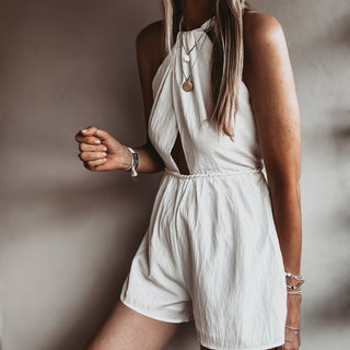 Lara Vintage white playsuit *NEW*