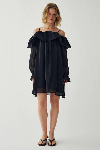 Black Miya ruffle sheer dress *NEW*