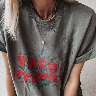 Taco charcoal vintage short sleeved sweatshirt  *NEW*