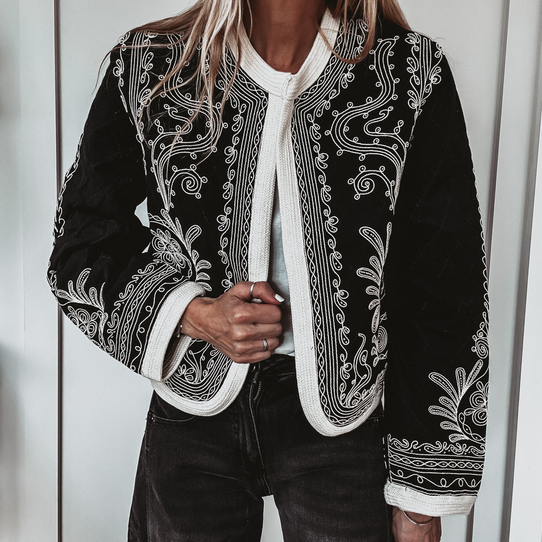 Mandarin MONOCHROME Eden quilted jacket *NEW*