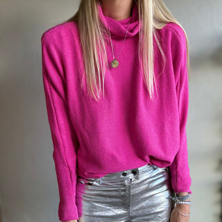 Neon pink Cuba roll neck jumper *NEW*