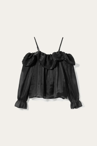 Black Miyu ruffle sheer top *NEW*