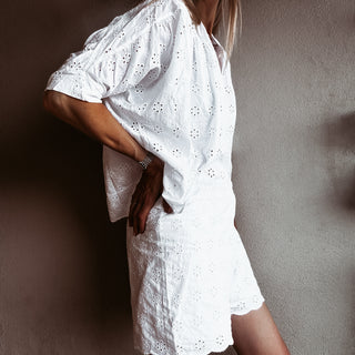 Pompano Broderie floaty Blouse *NEW*