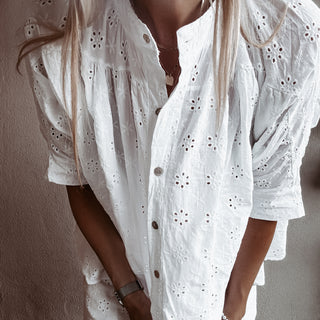Pompano Broderie floaty Blouse *NEW*
