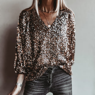 Relaxed Copper Gold Sequin top *NEW*