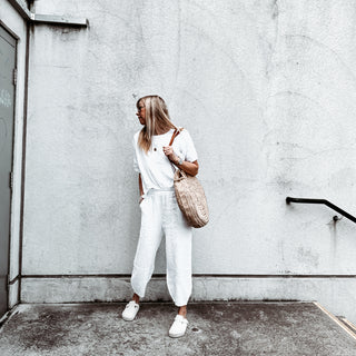 WHITE Lima linen pants