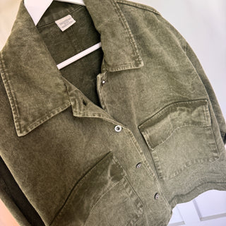 Washed olive denim jacket *NEW*