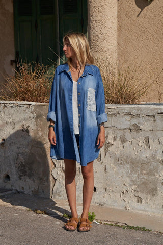 Delia denim shirt dress