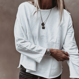 WHITE Positana super slouchy sweatshirt *NEW*