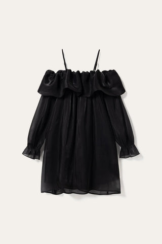 Black Miya ruffle sheer dress *NEW*