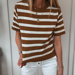 Tan breton Tamara striped sweater *NEW*