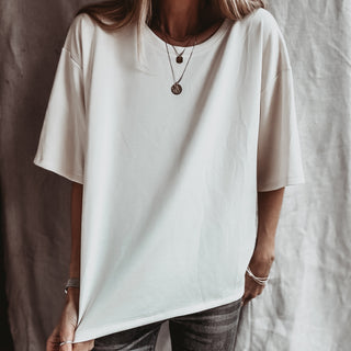 Slouchy Cream sweat tee  *NEW*