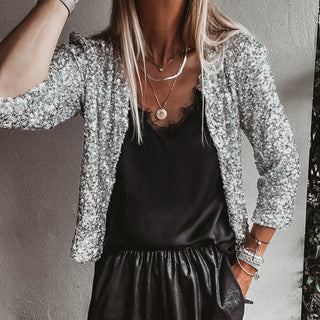 Rio Silver Sequin bolero jacket