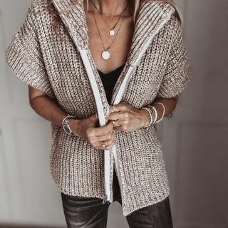 LIGHT BROWN Zip knit *NEW*