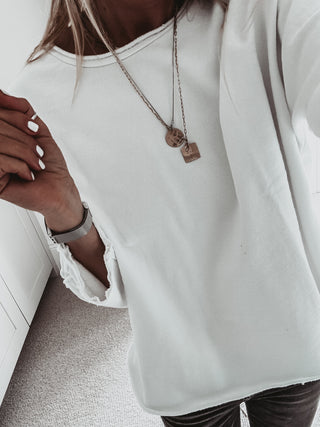 WHITE Positana super slouchy sweatshirt *NEW*