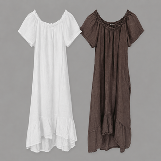 Lottie linen off shoulder white dress *NEW*