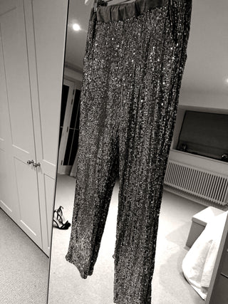 SILVER Sequin joggers