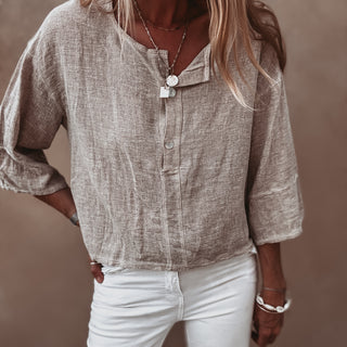 Loli BEIGE linen blouse *NEW*