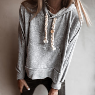 Grey hoody with braid ties top *NEW*