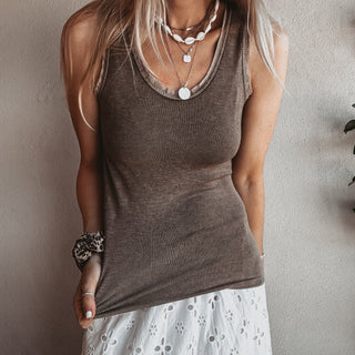 IBIZA TOWN tank in CHOCOLATE  *NEW*