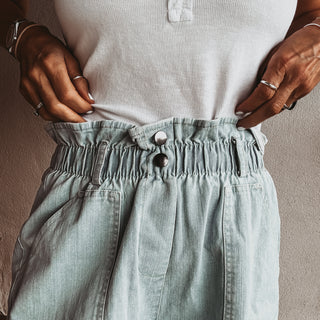 Poppy paperbag shorts DENIM BLUE