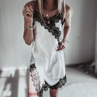 White Lia Lace asymmetric cami dress *NEW*
