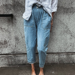 Pippa paperbag jeans DENIM BLUE