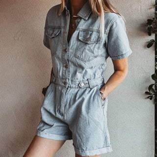 Dana denim playsuit