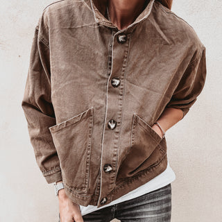 Taupe denim jacket *NEW*