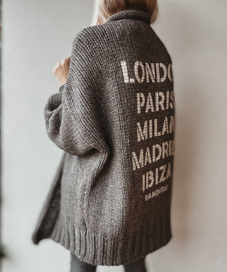 Dark biscuit / cream Cities Cardigan *NEW*