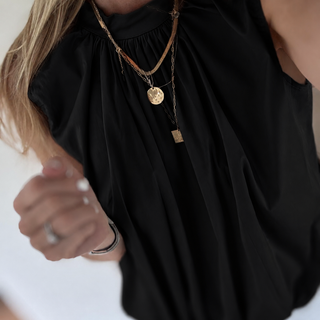 Bella Black blouse with bow on back *NEW*