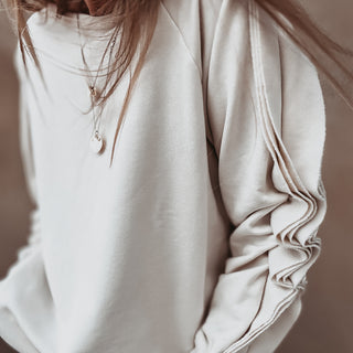 Vintage white ruffle sleeve sweatshirt *NEW*