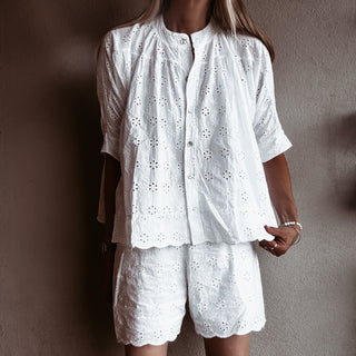 Pompano Broderie floaty Blouse *NEW*