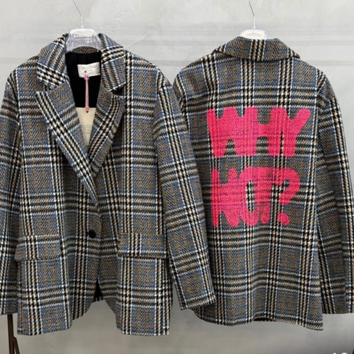 Neon WHY NOT check blazer *NEW*