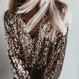 Relaxed Copper Gold Sequin top *NEW*