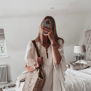 Altair Subtle stripe vintage white dress *NEW*