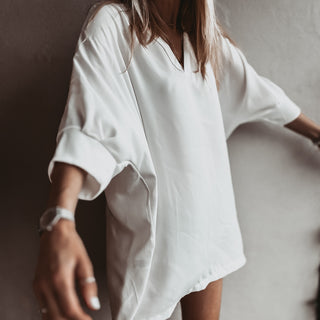 Ithaca VINTAGE WHITE V neck tunic