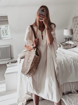 Altair Subtle stripe vintage white dress *NEW*
