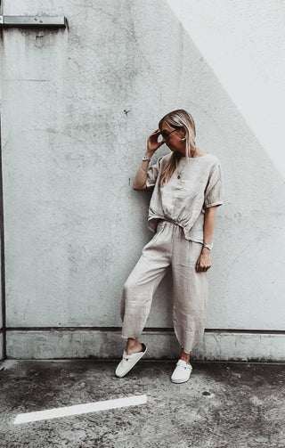 BEIGE Lima linen pants