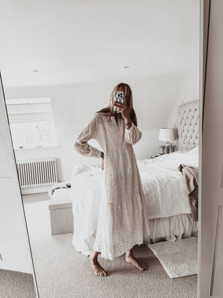 Broderie Anglaise vintage white dress