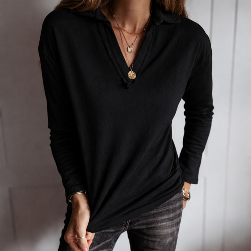 BLACK Whisper v neck collar sweatshirt *NEW*