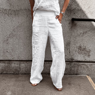 White SULTAN LINEN ULTIMATE joggers *NEW*