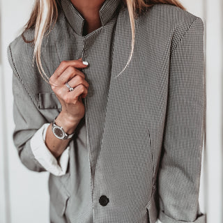 Merino black check blazer *NEW*