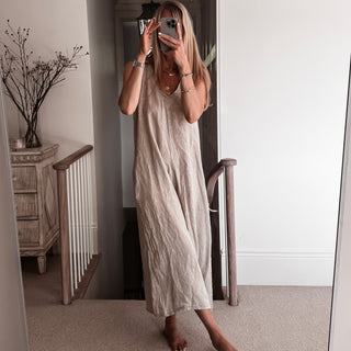 Libby sand linen jumpsuit *NEW*